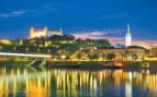 Bratislava Slovakia cityscape at night