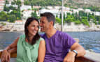 Couple on a boat in Dubrovnik, Croatia