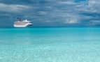 Carnival Destiny sits off the coast of the Bahamas