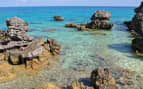 Rocks lay in the waters of Bermuda