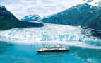 Holland America ship cruises through the glaciers