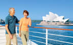 Ship cruises past the Sydney Opera House