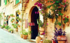 Street in Valldemossa Village in Mallorca Spain