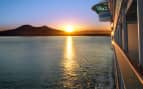 Sunset from private balcony on transatlantic crui 