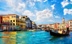 Venice Grand Canal with Gondolas and Rialto Bridge