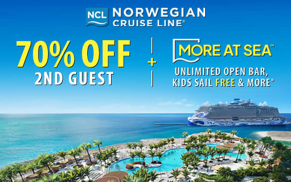 Norwegian Cruise Line: 70% OFF 2nd Guest and More!