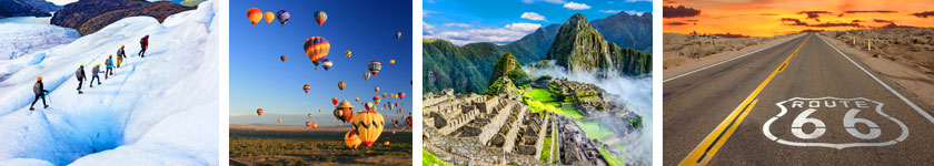 Land Tour Destinations: Glacier Hiking, Hot Air Balloon Rides, Machu Picchu and Route 66