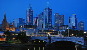 Melbourne Cityscape at dusk