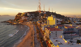 Iconic shopping district in Ensenada, the Malecon Boardwalk.