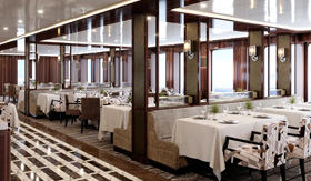 Restaurant on Atlas Ocean Voyages Caribbean & Transatlantic cruise