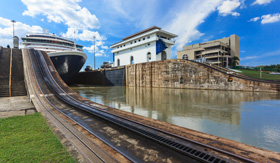 Atlas Ocean Voyages Cruise Ship in the Panama Canal