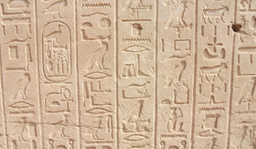 Hieroglyphs in Luxor Temple on Viking Africa River Cruise