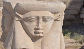 Bust in Dendera Temple in Egypt