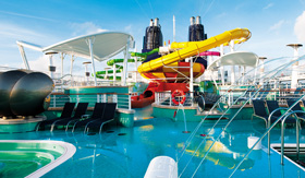 Aquapark and waterslide on Norwegian Epic