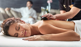 Guest getting massage at Lotus Spa on Sun Princess