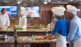 Guest speaker chef teaching cooking class