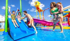 Family at Splash Park on Utopia of the Seas