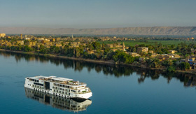 View of Nile Rivers banks from Viking Aton