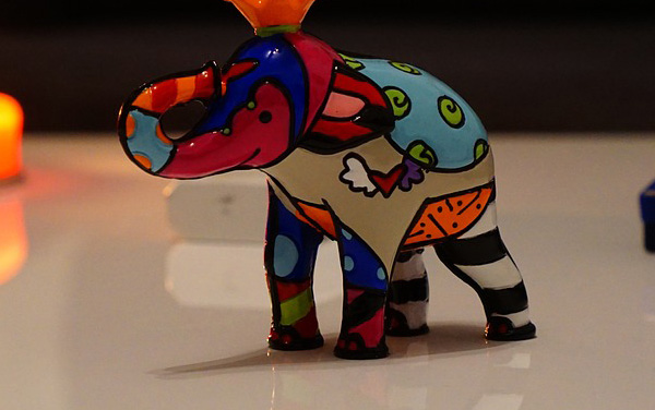 Small Britto elephant sculpture