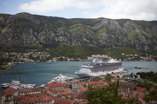 Oceania cruise ship in Montenegro