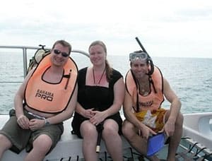 merry snorkles with friends
