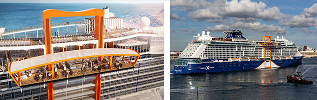 Magic Carpet and Aerial shot of Celebrity Edge