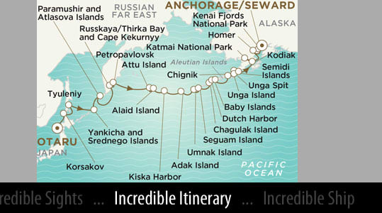 Itinerary Map - Courtesy of Crystal Cruises
