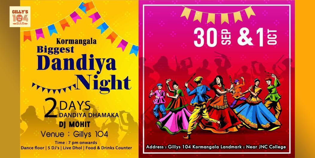 Koramangala Biggest Dandiya Night at Gilly’s 104 Bar in Bangalore HighApe
