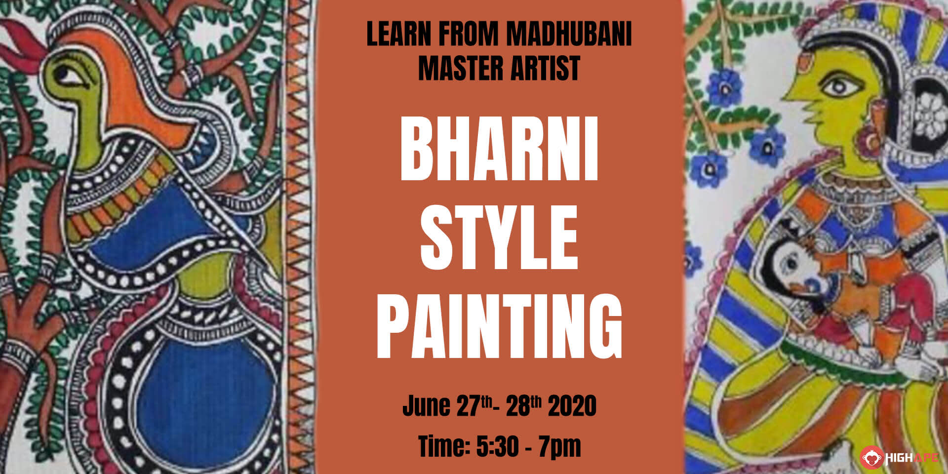 Madhubani Art Bharni Style Workshop At Online Workshop Class In
