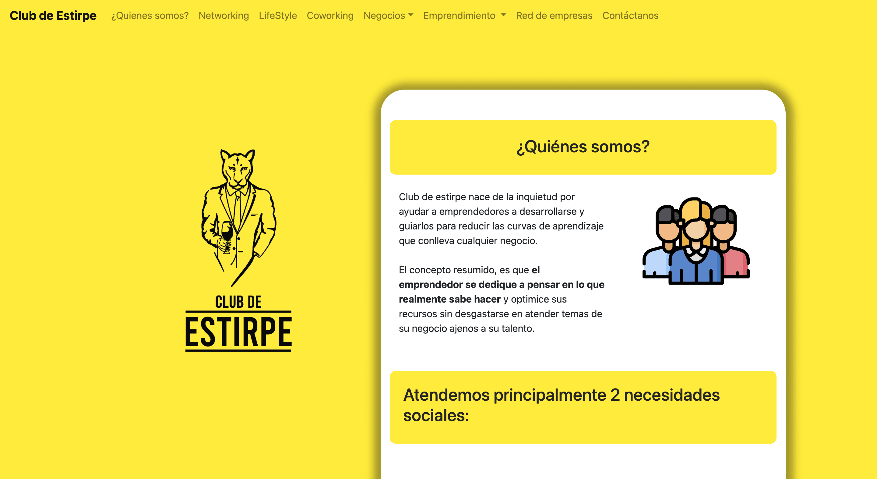 Sitio Web - Club de Estirpe - imSoft