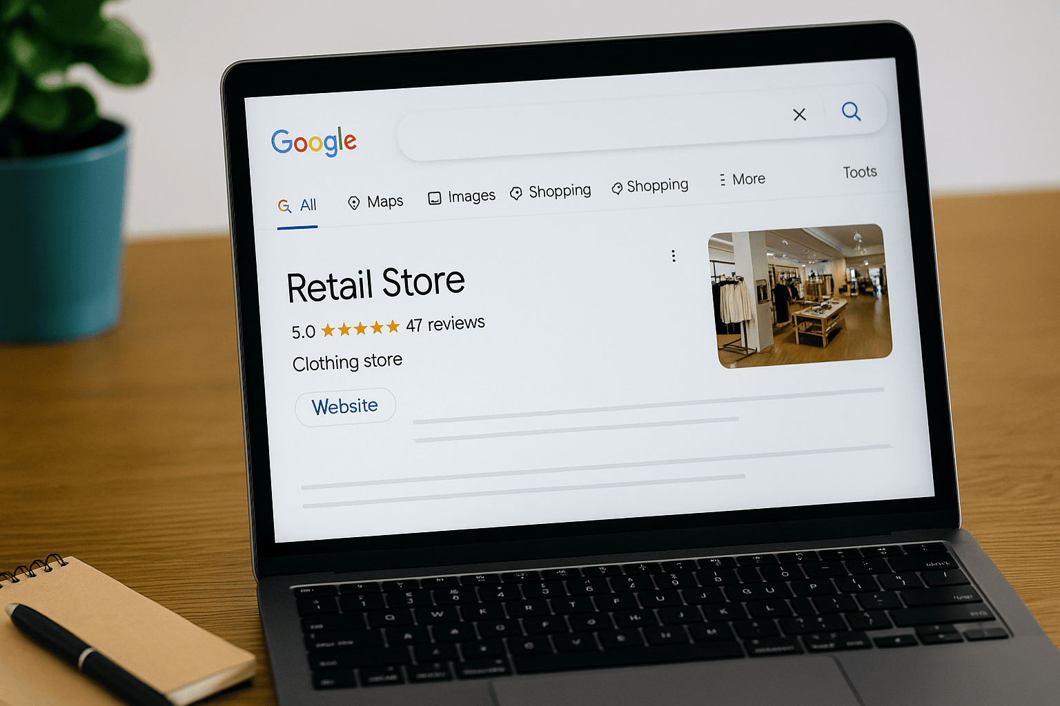 Negocio apareciendo en resultados de Google