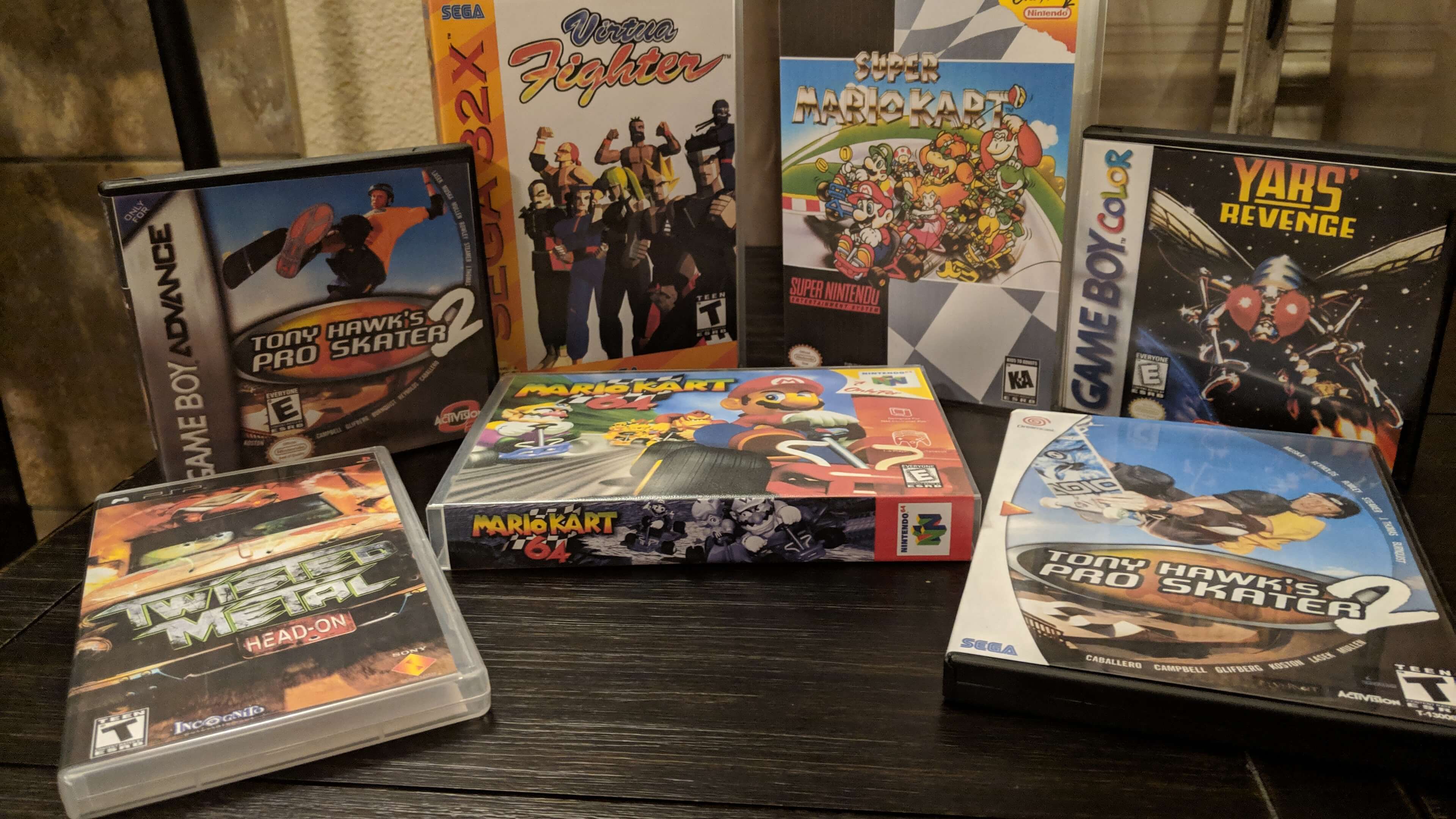 image of retro games from various retro consoles in custom cases