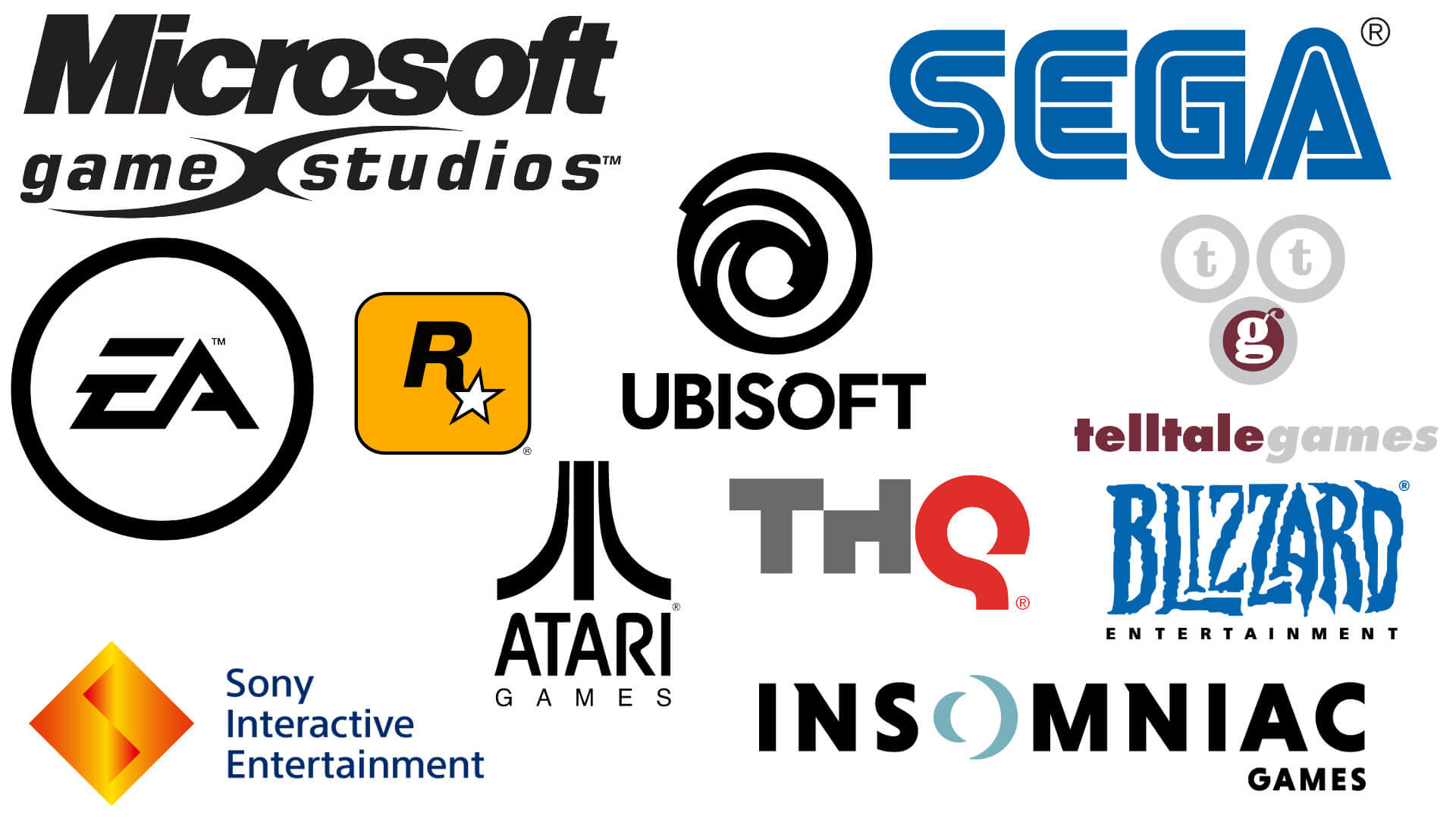 collage of game developer and publisher logos