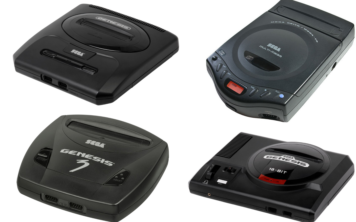 image of the 4 models of the Sega Genesis