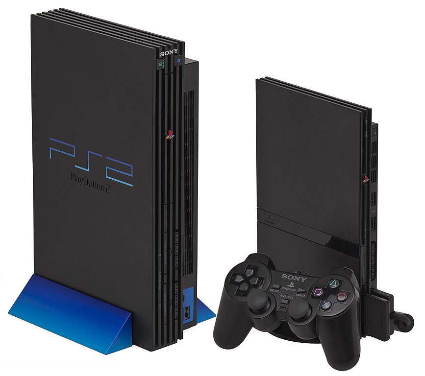 image of two main PlayStation 2 models released in the US