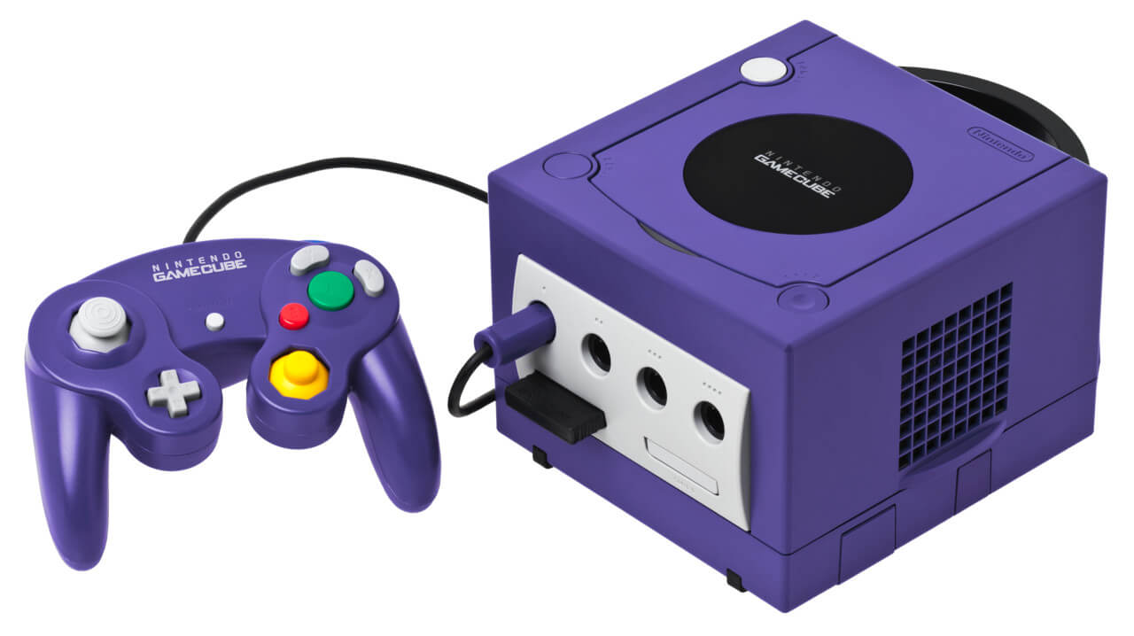 image of purple Nintendo GameCube and controller