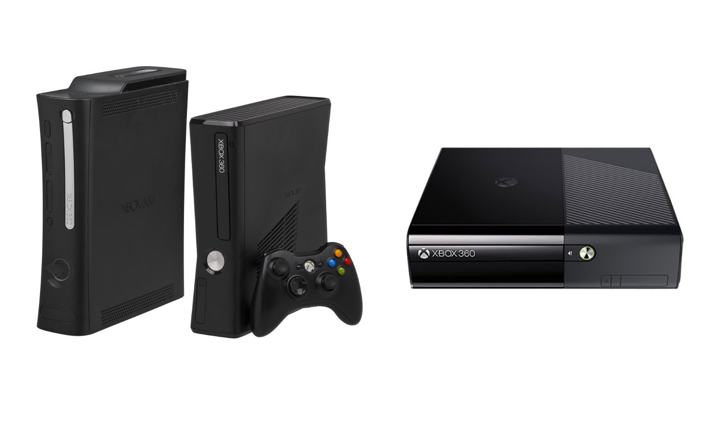 image of the 3 models of the Microsoft Xbox 360