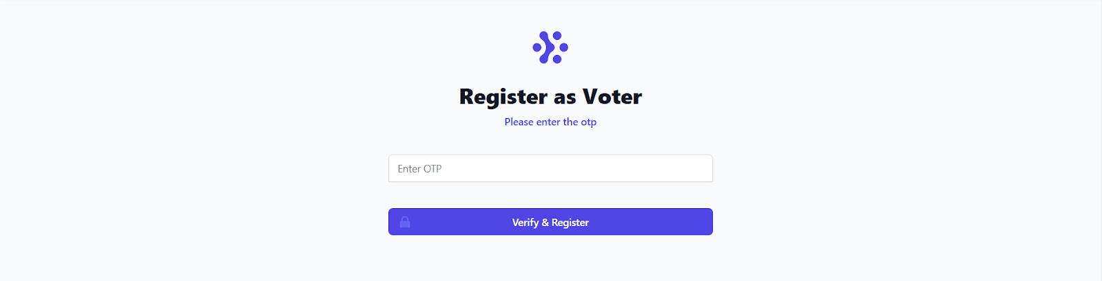 Voter Registration enter OTP