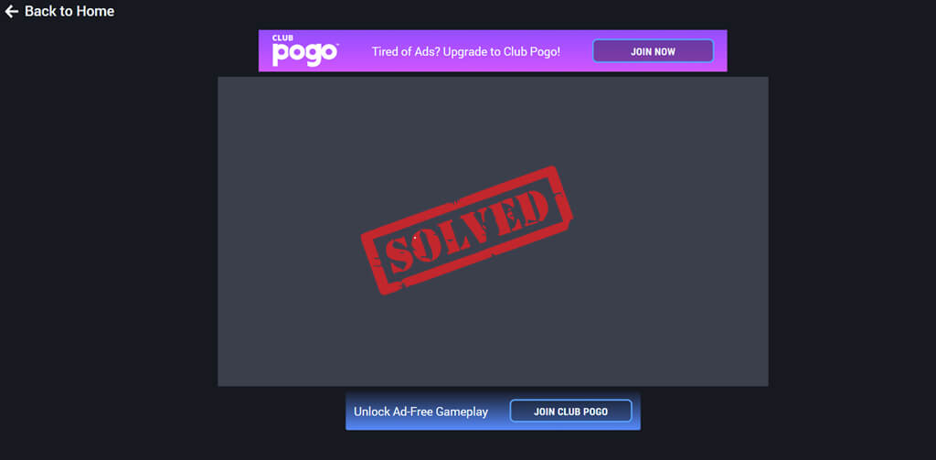 pogo game not loading