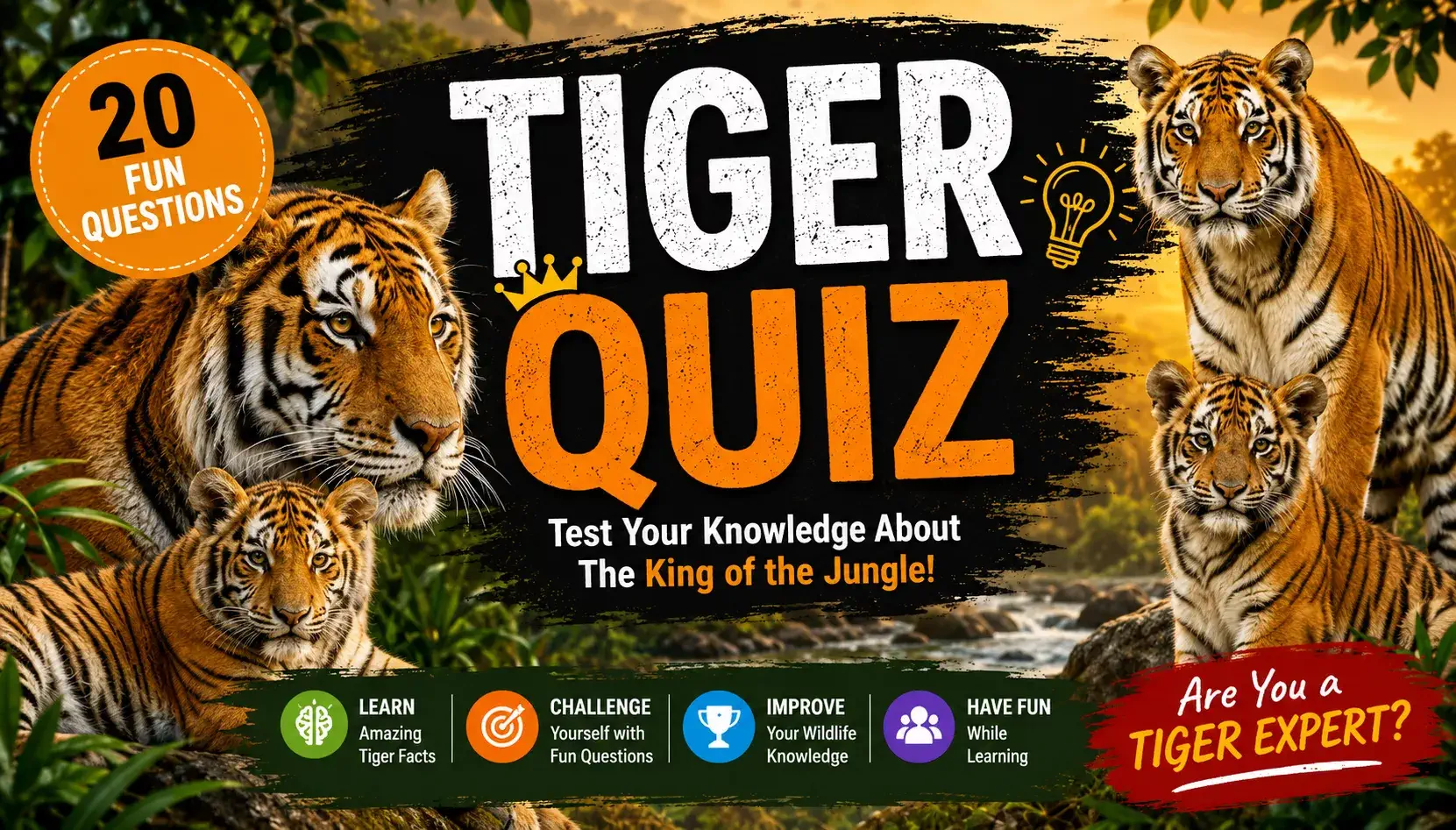 Tiger Quiz | Know About Tiger | SaveTiger | #SaveTiger Tiger Quiz | Know About Tiger | SaveTiger | #SaveTiger