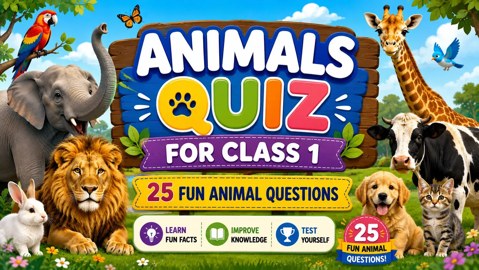 Animals Quiz for Class 1 | Animal Quiz | Class 1 Kids Animals Quiz for Class 1 | Animal Quiz | Class 1 Kids