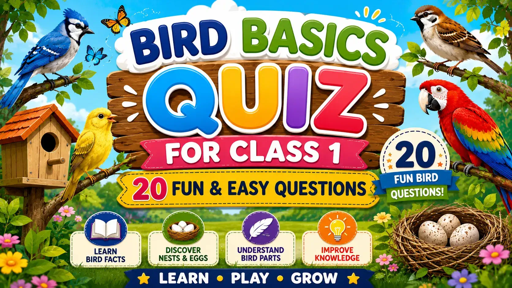 Birds Basic Quiz for Class 1 | Birds Quiz | Class 1 Quiz | Kids Quiz Birds Basic Quiz for Class 1 | Birds Quiz | Class 1 Quiz | Kids Quiz