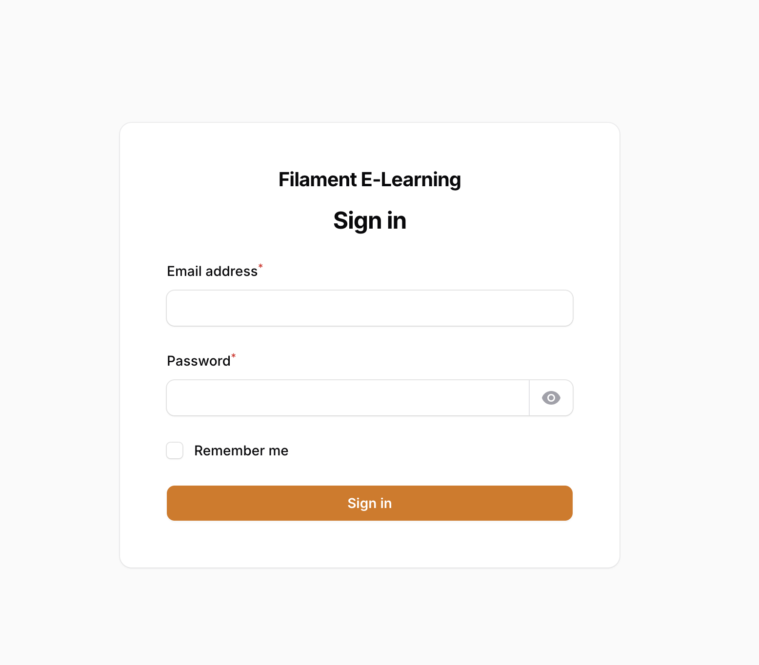 Filament Admin Panel Login