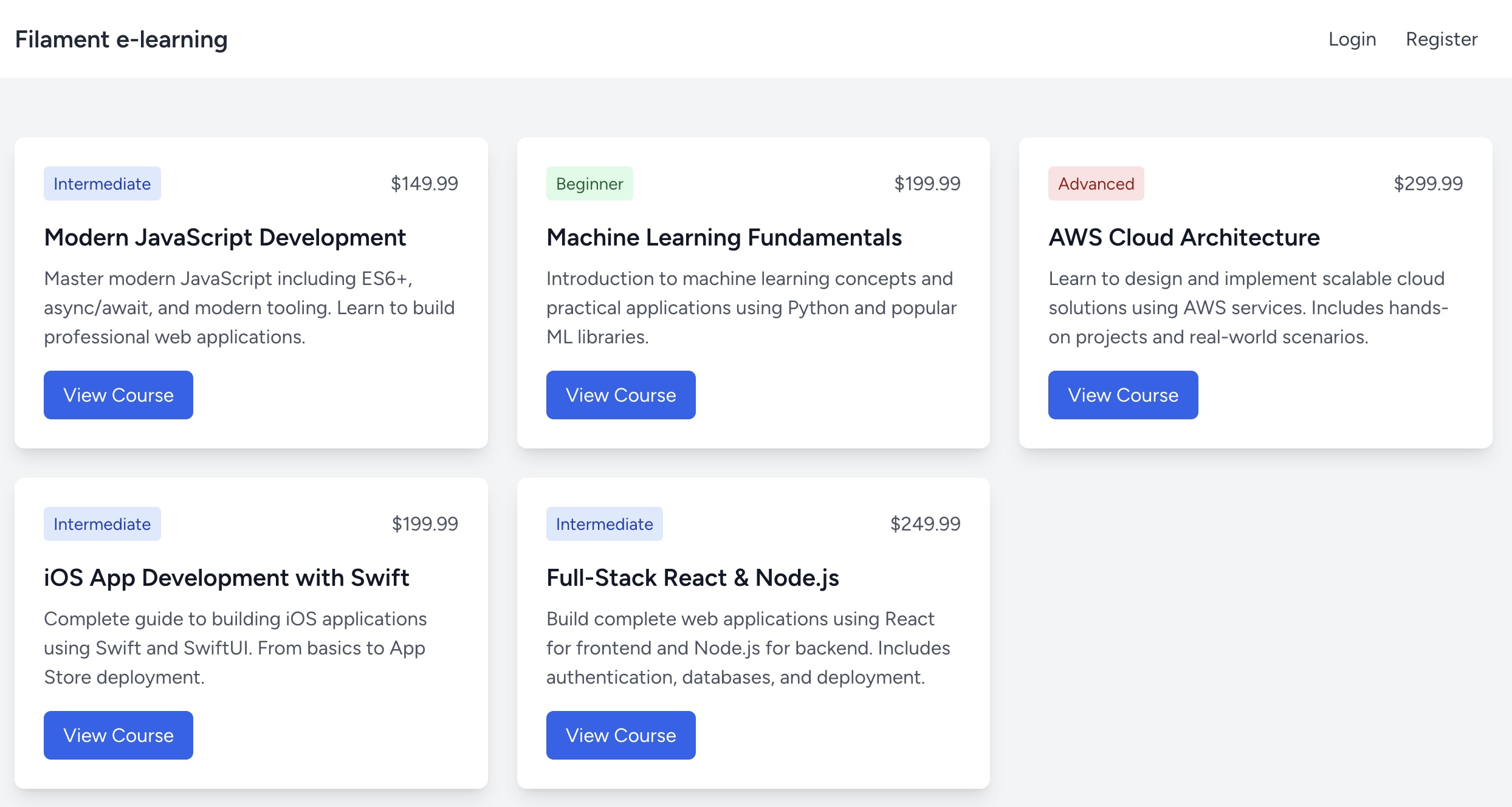 E-learning Course Catalogue