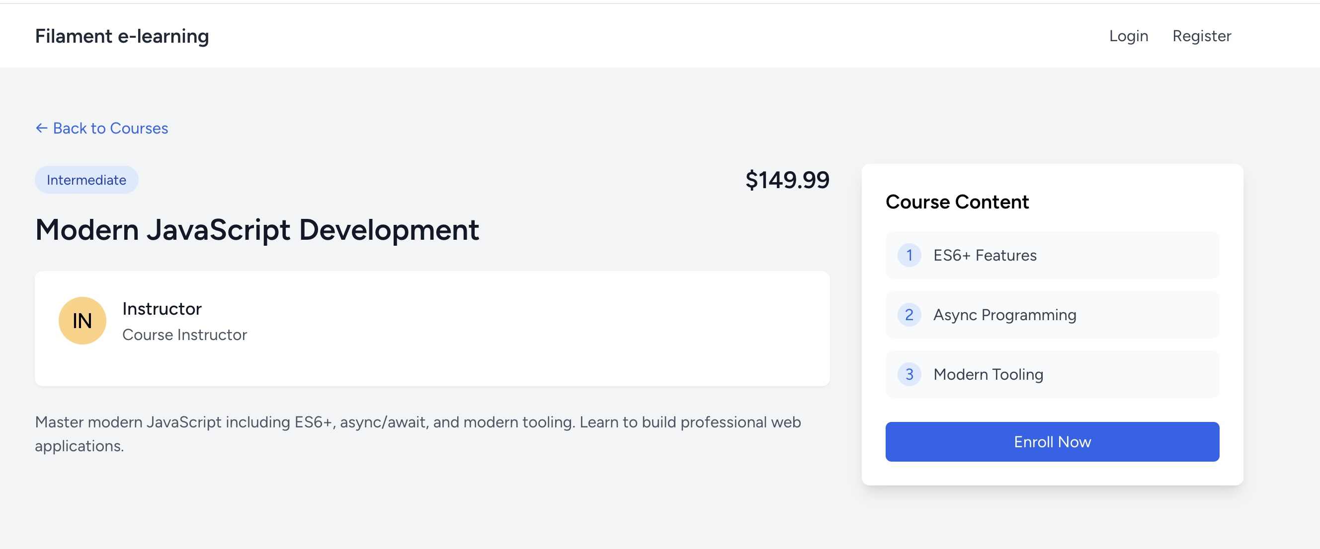 E-learning Course Details