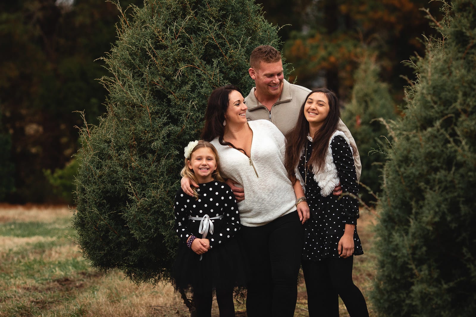 Outdoor Lifestyle Family Photo Session At Christmas Tree Farm