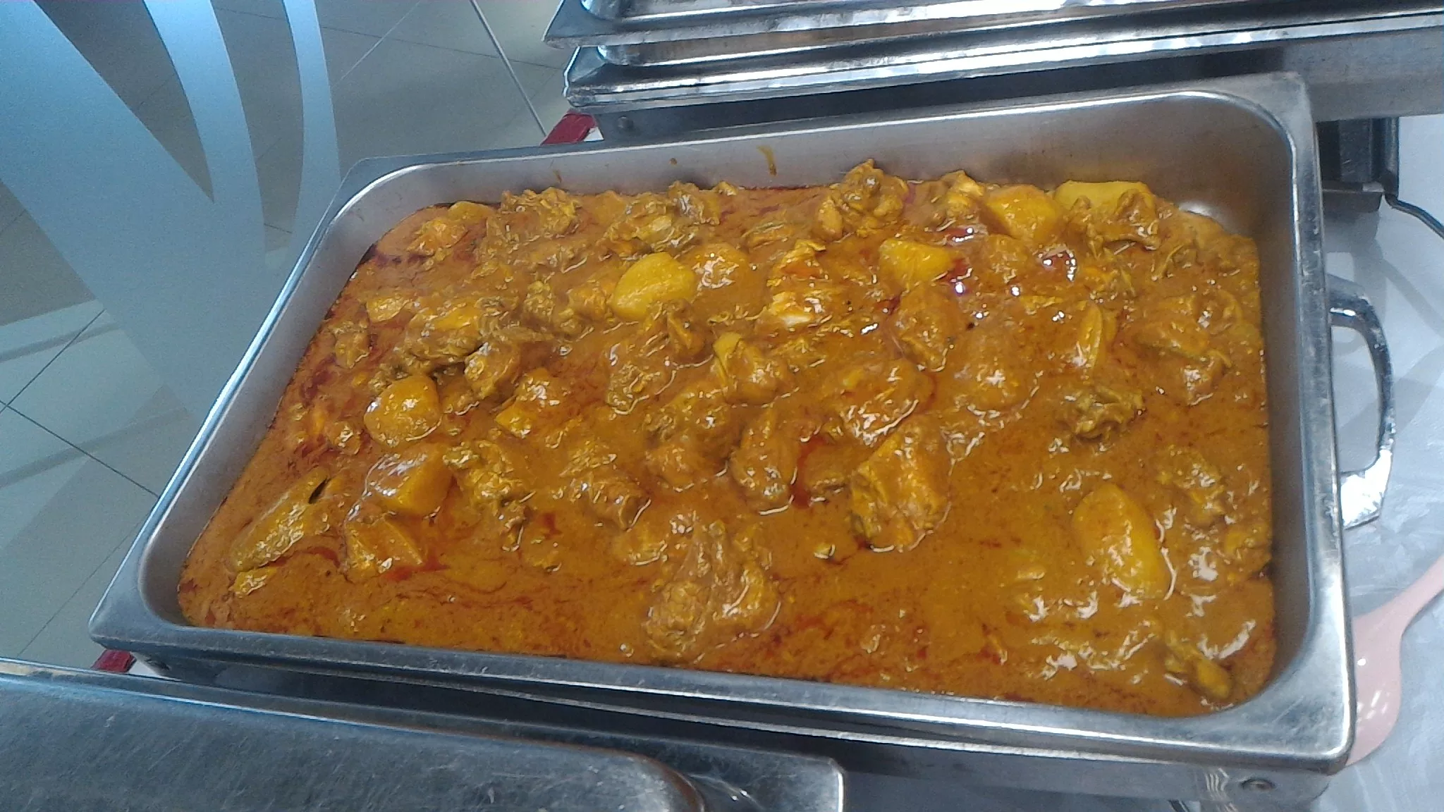 dinner setup chicken curry