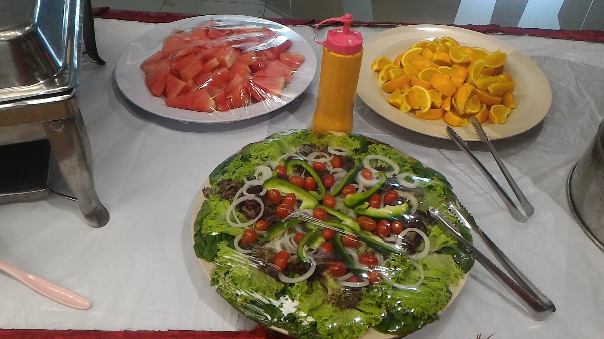 dinner setup garden salad