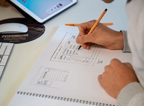 Designer UX au travail