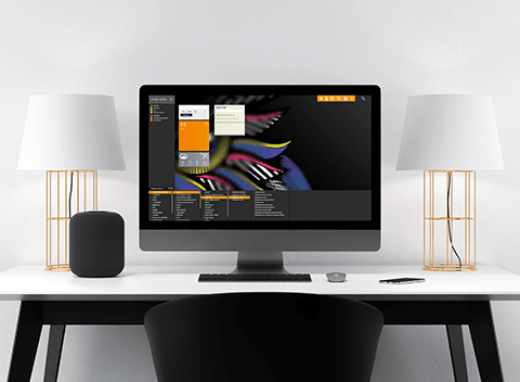 design de l'ERP Divalto infinity sur iMac